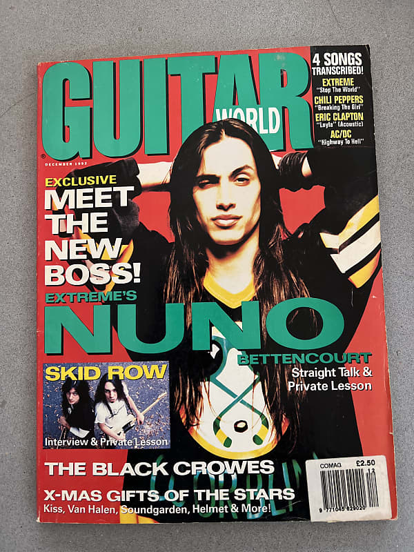 Guitar World Nuno Bettancourt 1992 Black Green Red Reverb