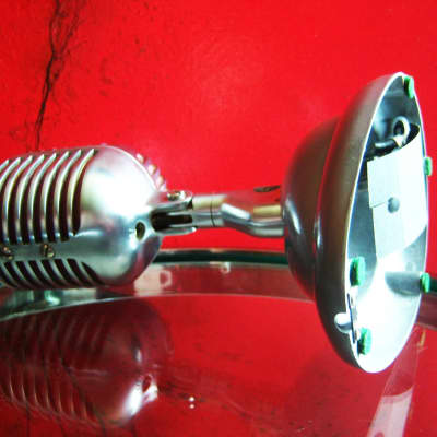 Vinatge 1940's Shure 55 dynamic microphone satin chrome w S-36 desk stand Elvis # 9 image 15