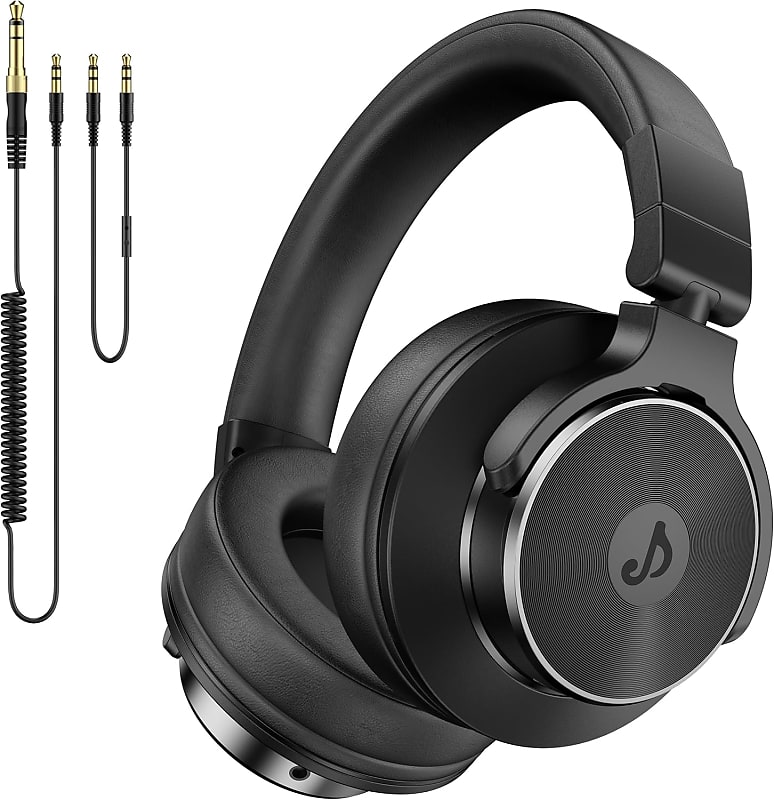Wired Over Ear Headphones, Studio Monitor & Mixing DJ Headphones with 50mm Neodymium Drivers and 1/4 to 3.5mm Jack for Guitar AMP Podcast Piano Keyboard (Black) image 1