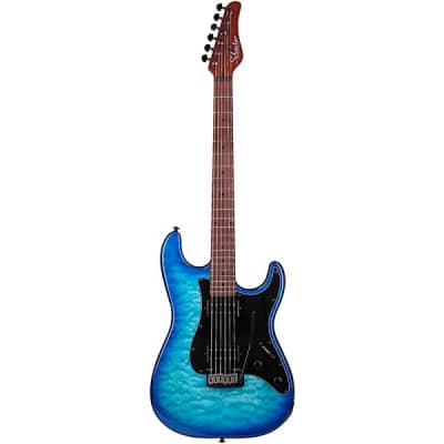 Schecter Traditional Pro with Roasted Maple Fretboard, Transparent Blue Burst image 3