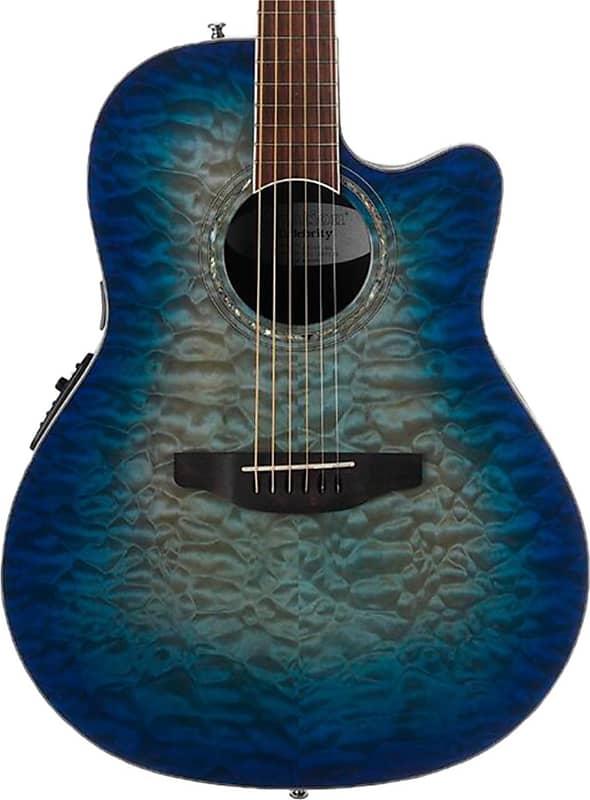 Ovation CS28P-RG Celebrity Standard Exotic SS A/E Guitar, Caribbean Blue image 1