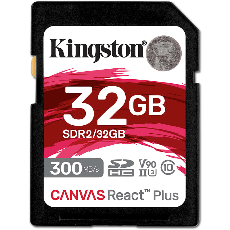 Kingston 32 GB Canvas React Plus UHS-II U3 V90 SDHC Full HD/4K/8K image 1