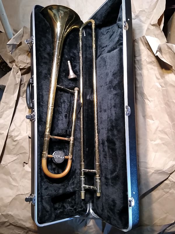 Conn Director Brass Tenor Trombone, USA, Fair Condition, with Reverb