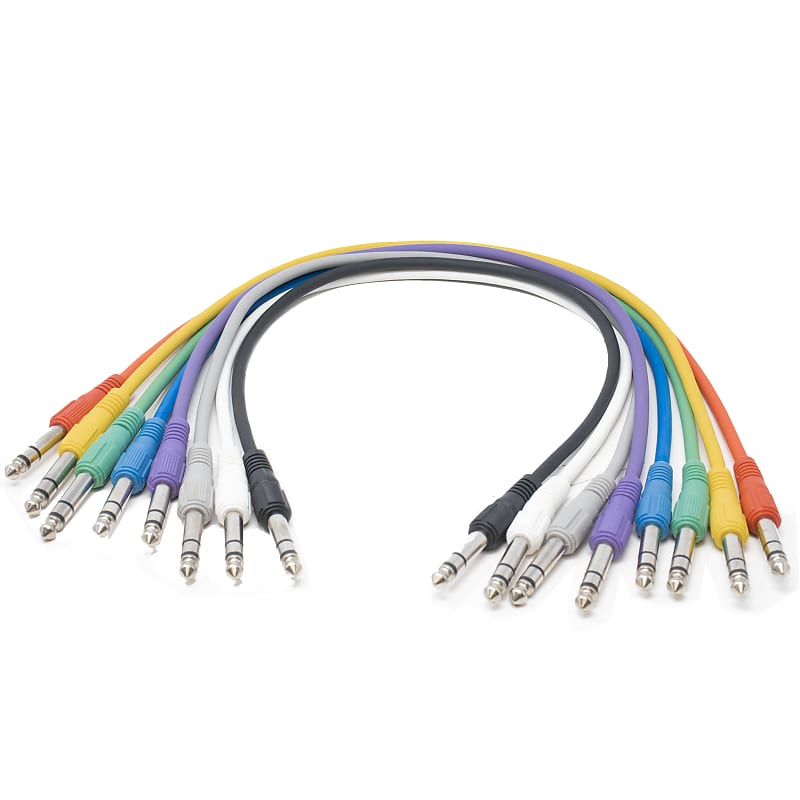 Trace Audio 1.5' TRS 1/4" TO TRS 1/4" PATCH CABLES (8-PACK) image 1
