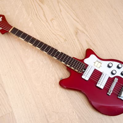1960s Teisco MJ-2L Vintage Electric Guitar Japan, Guyatone Pickups image 12