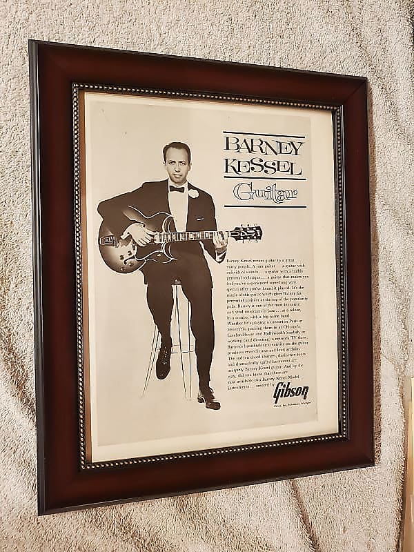 1961 Gibson Guitars Promotional Ad Framed Barney Kessel Original image 1