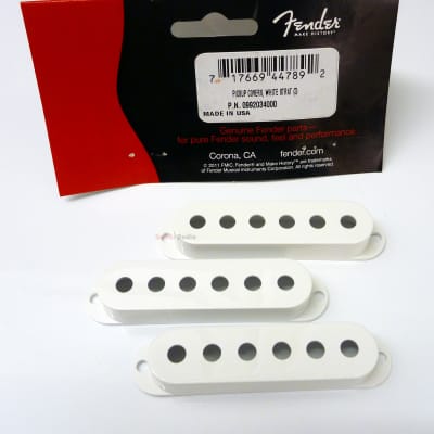 Genuine Fender WHITE Strat/Stratocaster Pickup Covers - Set of 3 image 3