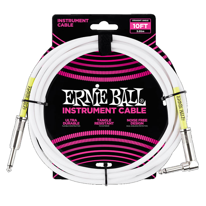 Ernie Ball 10 Foot Straight / Angle Instrument Guitar Cable 6049 image 1