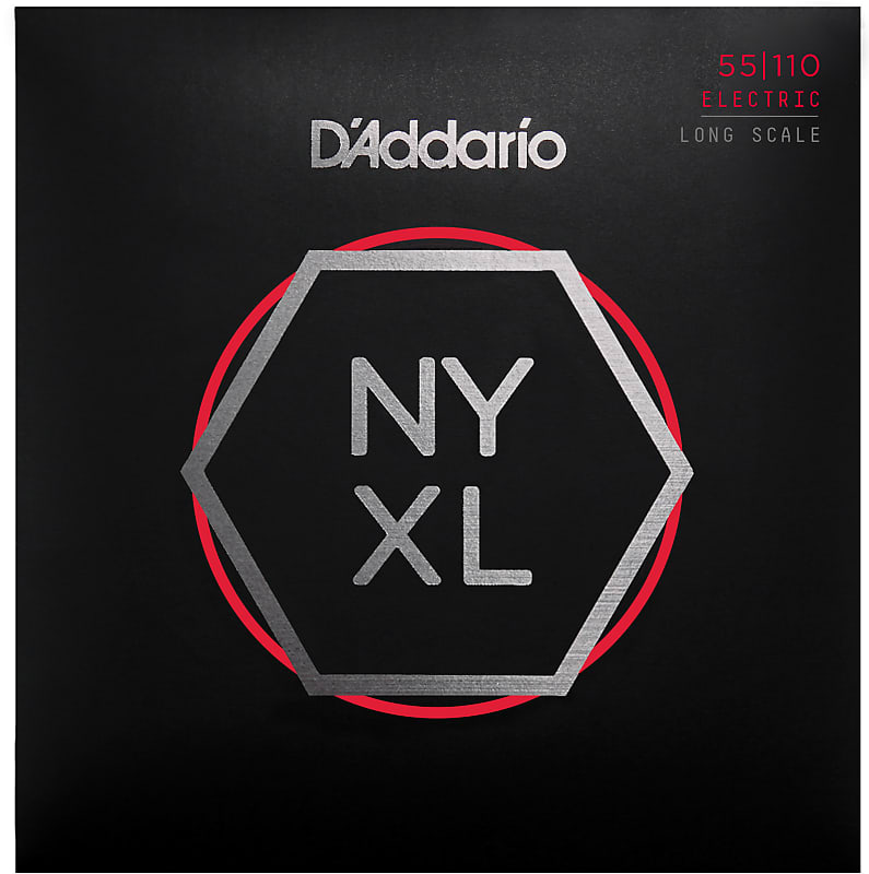 D'Addario NYXL55110 Nickel Wound Long Scale Heavy Bass Guitar Strings, 55-110 image 1
