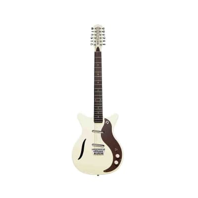 Danelectro D59V12-VWHT Shorthorn Shape Vintage 12-String Electric Guitar image 1