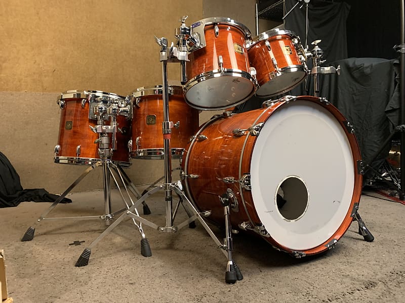 Gretsch 1980s/90s RARE Burnt Orange Jasper Shell Drum Set NO