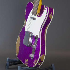 1960 Fender Custom Telecaster  Heavy Relic Magenta  Sparkle image 10