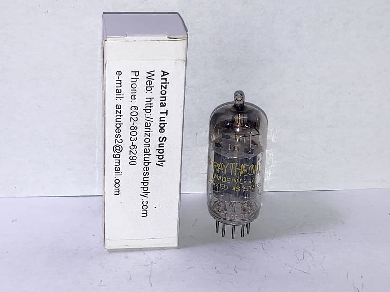 1956 Raytheon 12AX7 12AX7A ECC83 Black Plate Tube, NOS Testing