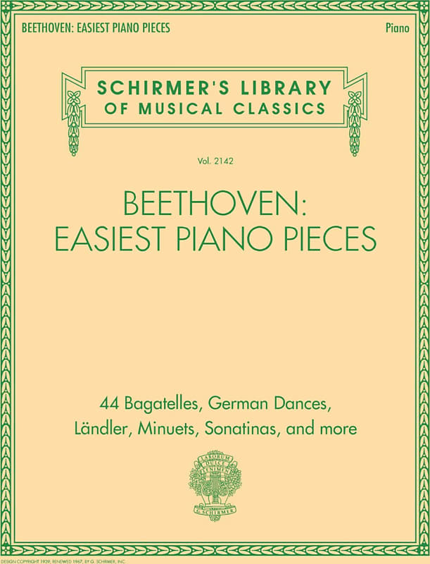 Beethoven: Easiest Piano Pieces - Schirmer's Library Of | Reverb