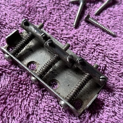 1956 1957 Fender Musicmaster Duo Sonic guitar bridge | Reverb