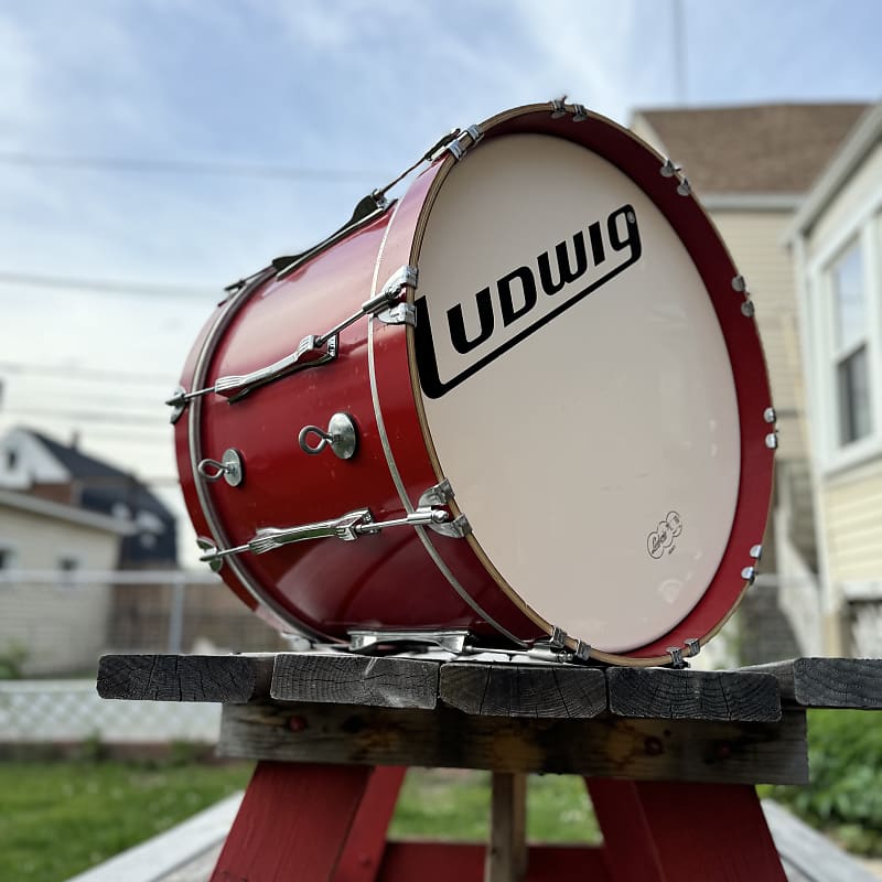 Ludwig 20” x 10” (Deep) - Red Marching / Concert Bass Drum Monroe Keystone image 1