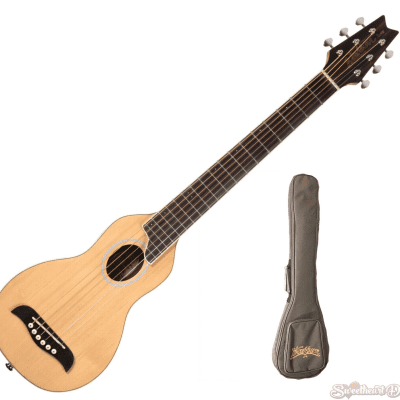 Washburn RO10SK Rover Acoustic Travel Guitar with Free Gigbag - Natural image 1