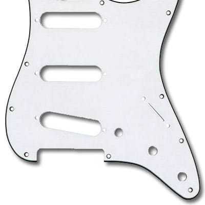 Fender 11-Hole Mount SSS Stratocaster Pickguard - 3 Ply White image 3