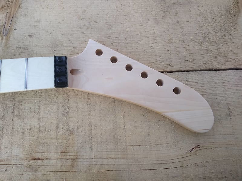 24 fret maple banana headstock steel frets floyd locking nut Reverb