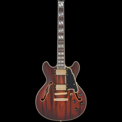 D'Angelico Deluxe Mini DC Satin Brown Burst Electric Guitar for sale