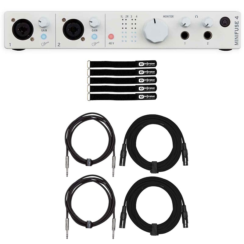 Arturia MINIFUSE-4-WHITE White Audio & MIDI Audio Recording Interface with Cables image 1