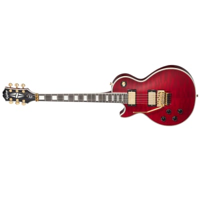 Epiphone Alex Lifeson Signature Les Paul Custom Axcess Left-Handed Guitar - Quilt Ruby image 4