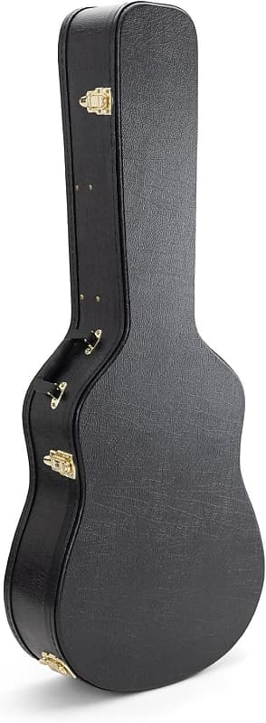 On-Stage GCA5000B Hardshell Acoustic Guitar Case (Dreadnought-Body Instrument Protection, Storage, and Carrying, Molded Interior, Wood and Vinyl Exterior, Accessory Compartment, Gold-Plated Hardware) image 1