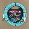 Pig Hog 20' Right Angle Vintage Woven Instrument Guitar Cable 20ft Seafoam Green Lifetime Warranty