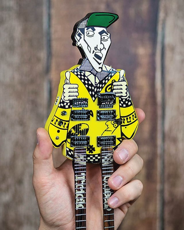 ギター DICK Uncle Dicks Rick Nielsen Double-Neck Yellow Electric Guitar