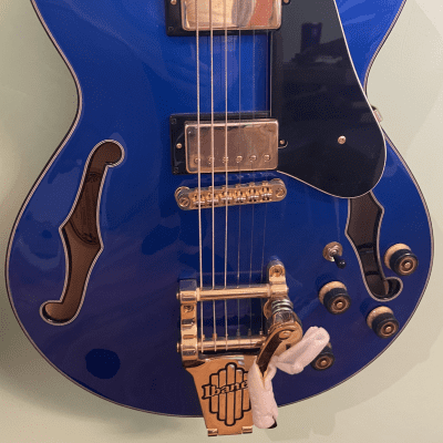 Ibanez AGS73T-SLB Artcore Series Semi-Hollow, Starlight Blue and Gold,  with trem 2015 Starlight Blue & Gold image 2