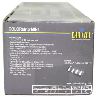 Chauvet COLORSTRIP MINI DMX LED Multi-Colored DJ Light Bar Effect Color Strip image 13