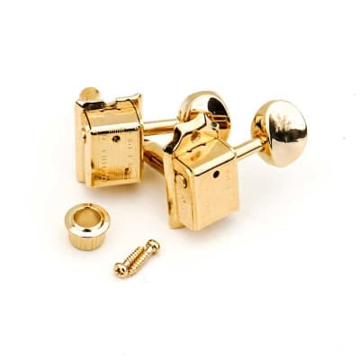 Faber FKT6L-NG Kluson 6 in line tuners with vintage push in bushing - gold for sale