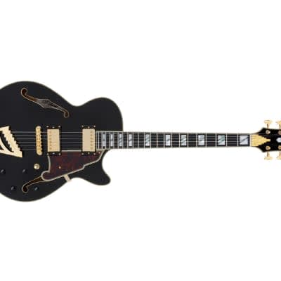 D'Angelico Excel SS Semi-hollowbody Electric Guitar - Solid Black w/ Stairstep Tailpiece  DAESSSBKGT image 15