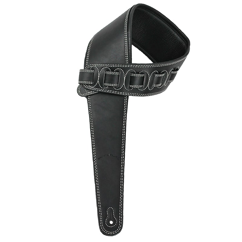 Extra Wide Tapered Black 4” Padded Guitar Strap Walker and