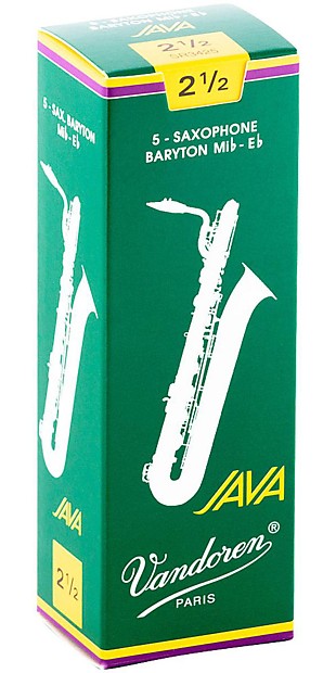 Vandoren SR3425 Java Green Series Baritone Saxophone Reeds - Strength 2.5 (Box of 5) image 1