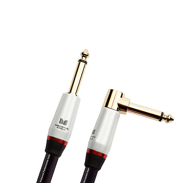 Monster SP2000-I-21A Studio Pro 2000 1/4" TS Straight to Right-Angle Instrument Cable - 21' image 1