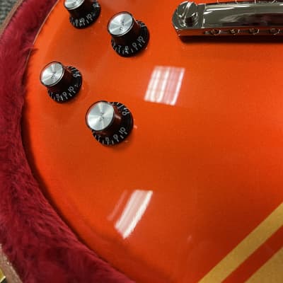 Gibson *MOD* Les Paul Standard '50s Left Handed 2021  Lefty Burnt Orange / Gold Racing Stripe image 14