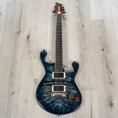 Fibenare Erotic Dalmat Blue Guitar, Ebony Fretboard, Poplar Burl, Tortoise Blue image 3