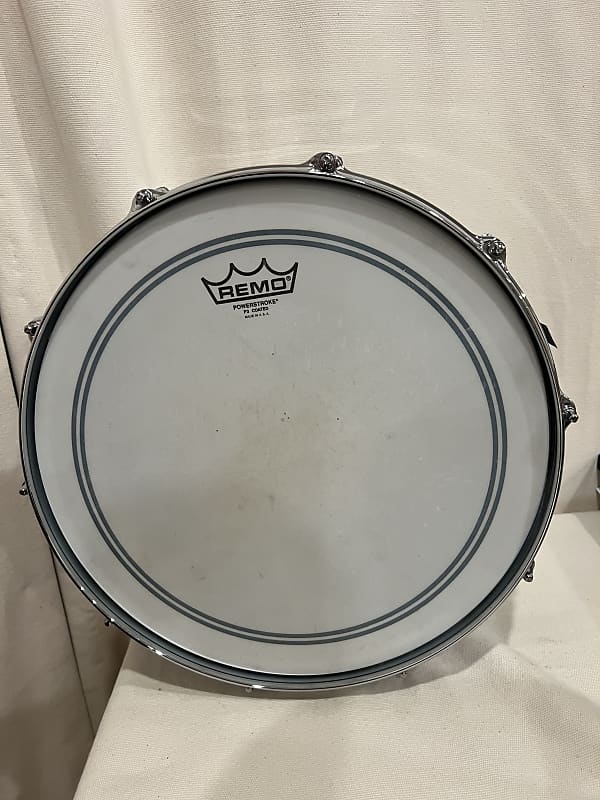OCDP NAMM show 14×6.5 OCDP 6.5x14 15 Ply Vented Maple Snare Drum Black USED