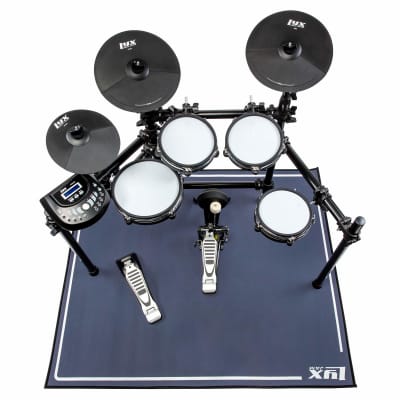 LyxJam 4 x 4.6 feet Drum Rug, Drum Mat with Fabric Non Slip Bottom Carpet, Blue image 4