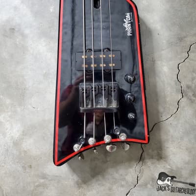 RARE: Phantom Guitarworks HBBR-BR Batmobile Surf Stick Electric Bass (1980s, Black/Red) image 8