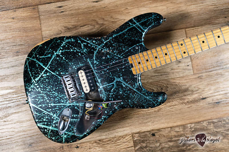 いラインアップ Shabat Lynx H Maple Neck S-Style Guitar – Blue/Green ジャケット・アウター