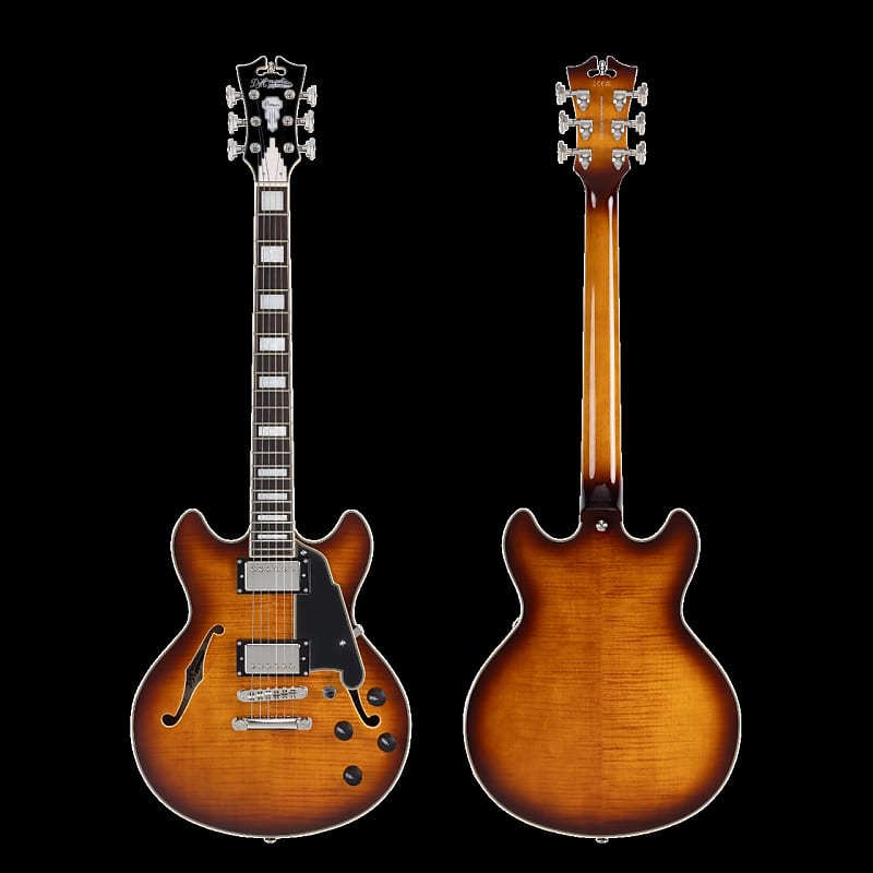 ギター D'AngelicoPremierMini DC Dark Iced Burst D'Angelico PREMIER MINI DC Semi Hollow Electric Guitar (D