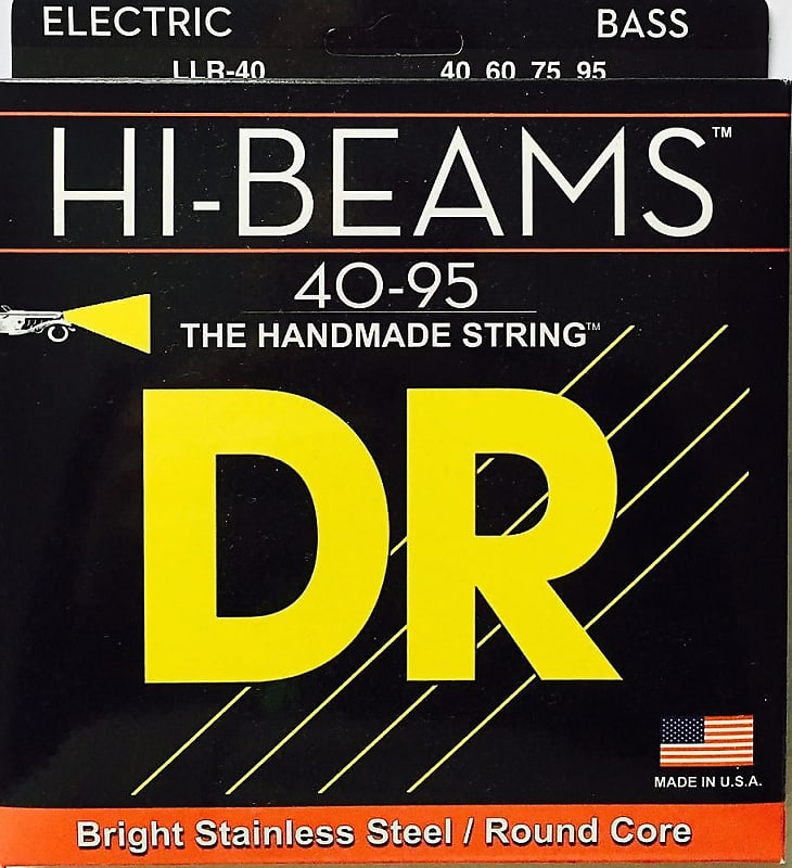 DR LLR-40 Hi Beam Stainless Steel Bass Guitar Strings; gauges 40-95 image 1