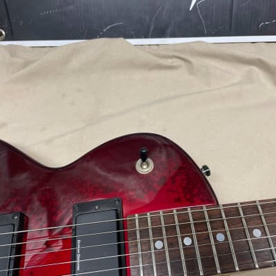 ESP LTD Eclipse Bolt-On Neck Singlecut Guitar - locking tuners missing backs! Red image 4