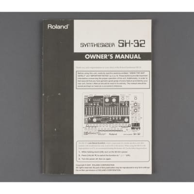 Roland SH-32 Owner's Manual [USED]