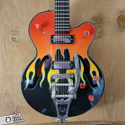 Epiphone Wildkat Flamekat w/ Bigsby 1999-2005 - Ebony with Flame Graphic Used for sale