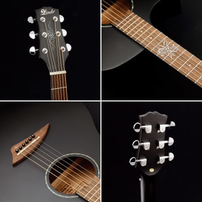 Lindo B-STOCK Left Handed Infinity ORG-SL Matte Black Slim Electro Acoustic Guitar & Padded Gigbag Strings(Minor Cosmetic Imperfections) image 3