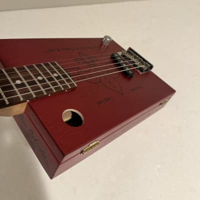 New Orleans 6 String Cigar Box Guitar #1 - Red - Stacked Humbucker - Video image 7