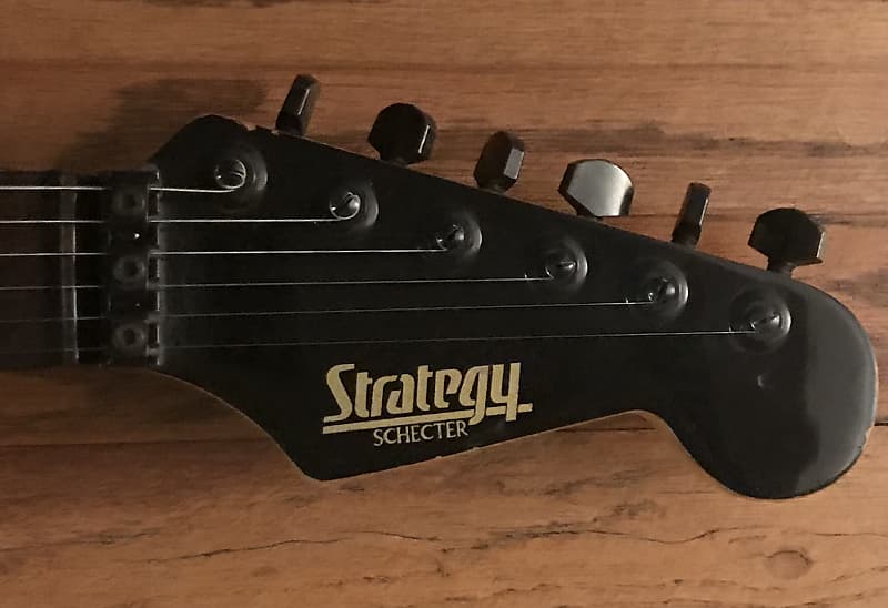 Schecter Strategy 1980's Black Strat with Matching Black